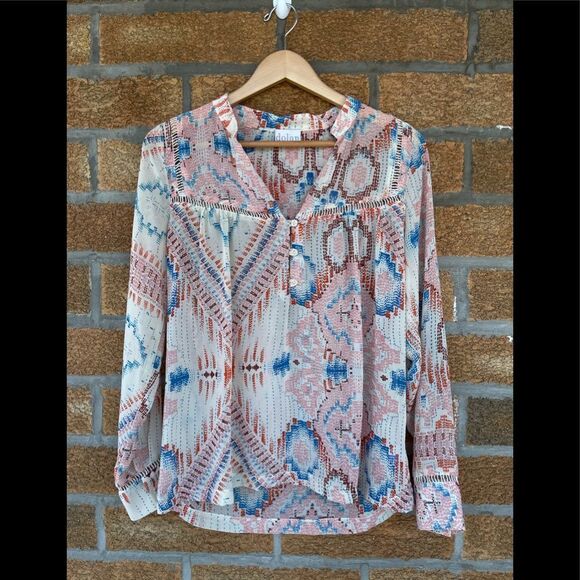 Anthropologie Dolan multi long sleeve blouse - Picture 1 of 8